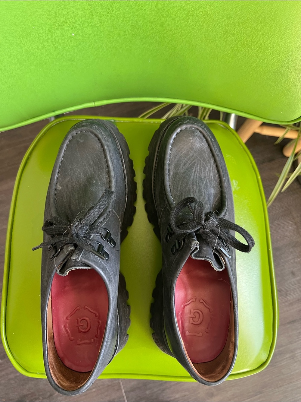 Grenson Black Platform Lace-Up Shoes